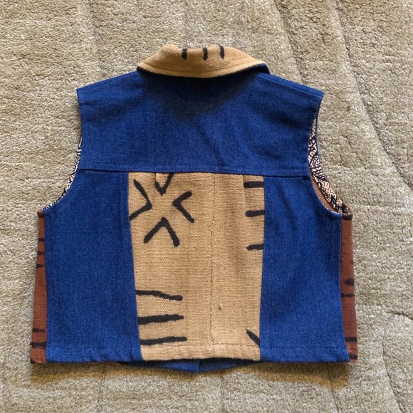 NWOT - Denim And Mudcloth Unisex Vest - Picture 4 of 4